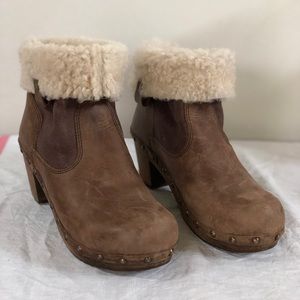 Sanita sheepskin lined clog boots
